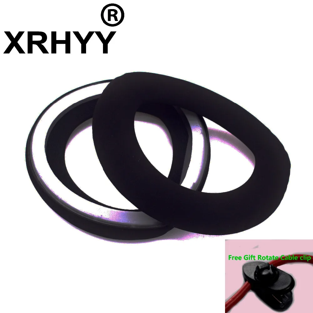Черные сменные амбушюры XRHYY бархатные для наушников Sennheiser HD800 HD800S с зажимом