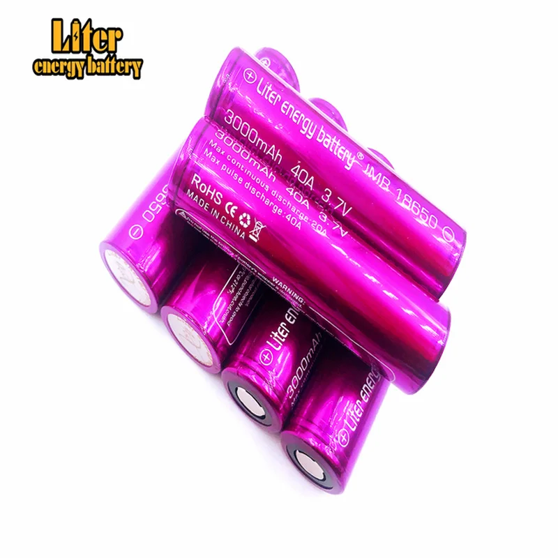 1pc High Quality 18650 Battery Liter Energy Battery 3000mah 40a Li-mn Battery For Electronic Cigarette Box Hg2 Ss 30q images - 6