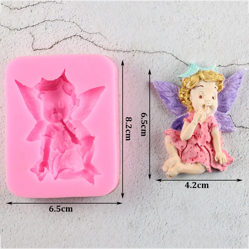 CF377 3D Ангел детские силиконовые формы для помадки на торт фея детские DIY украшения торта инструменты Мыло Смола глина конфеты Fimo глина шоколадные формы - Цвет: CF377