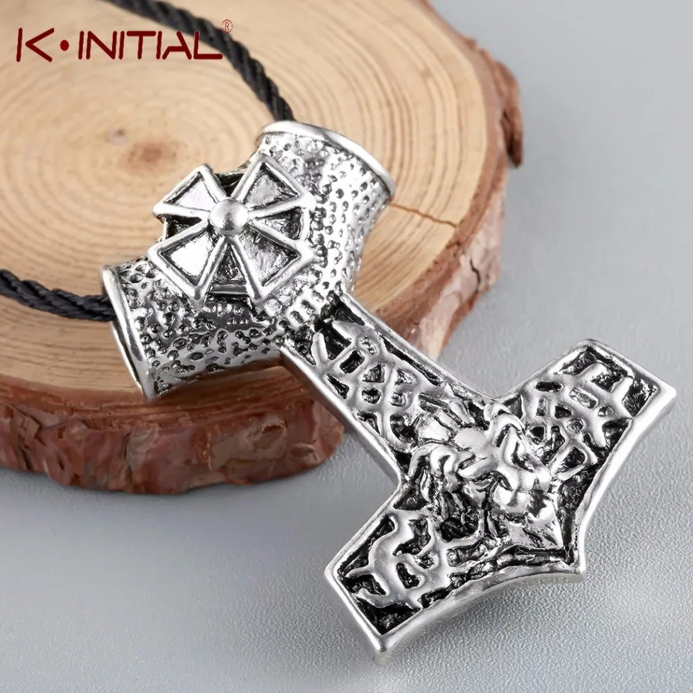 Kinitial Мода Викинг миф Тор молоток Норвегии магия крест кулон Цепочки и ожерелья