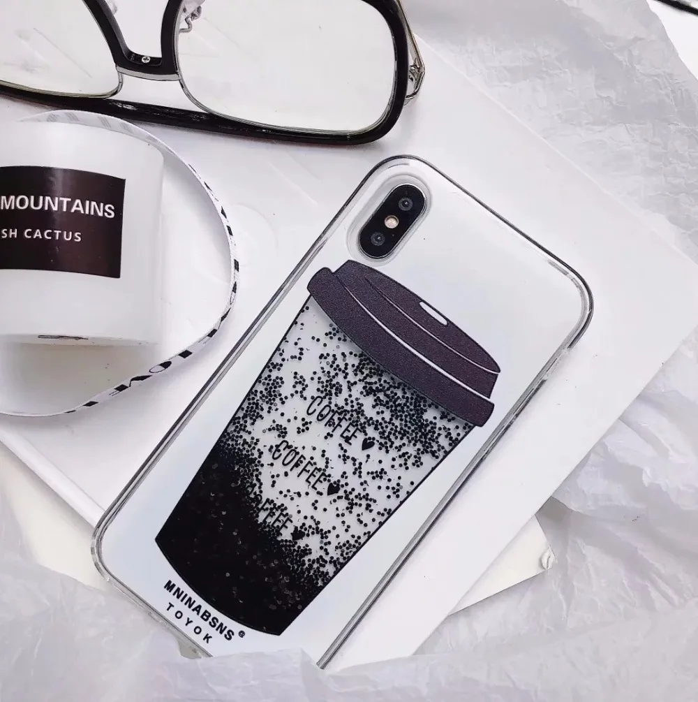 PLBB Модный чехол для девочек с жидким песком iPhone X 6 6S 7 8 Plus блестящая Звезда блестки