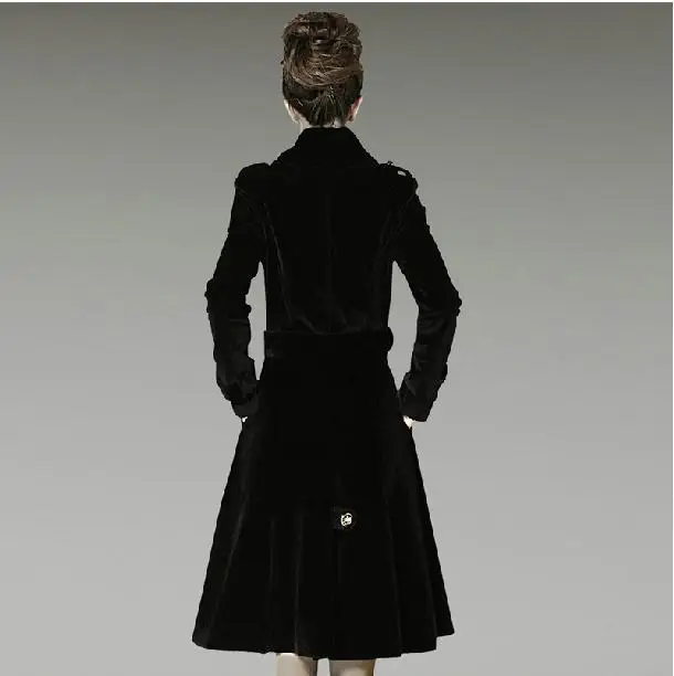 Двубортный Тонкий шерстяной Тренч с поясом Женский кашемировый длинное пальто |