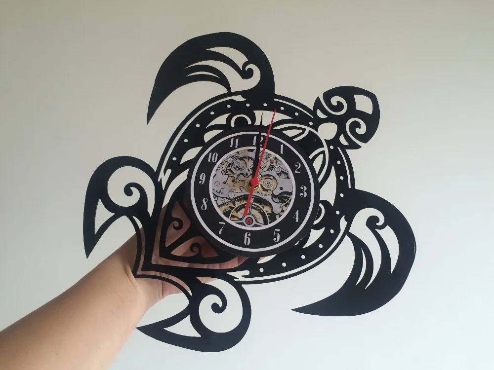 Free shipping Turtle Sea Theme Decoractive Vintage Vinyl Clock The best adornment wall clock | Дом и сад