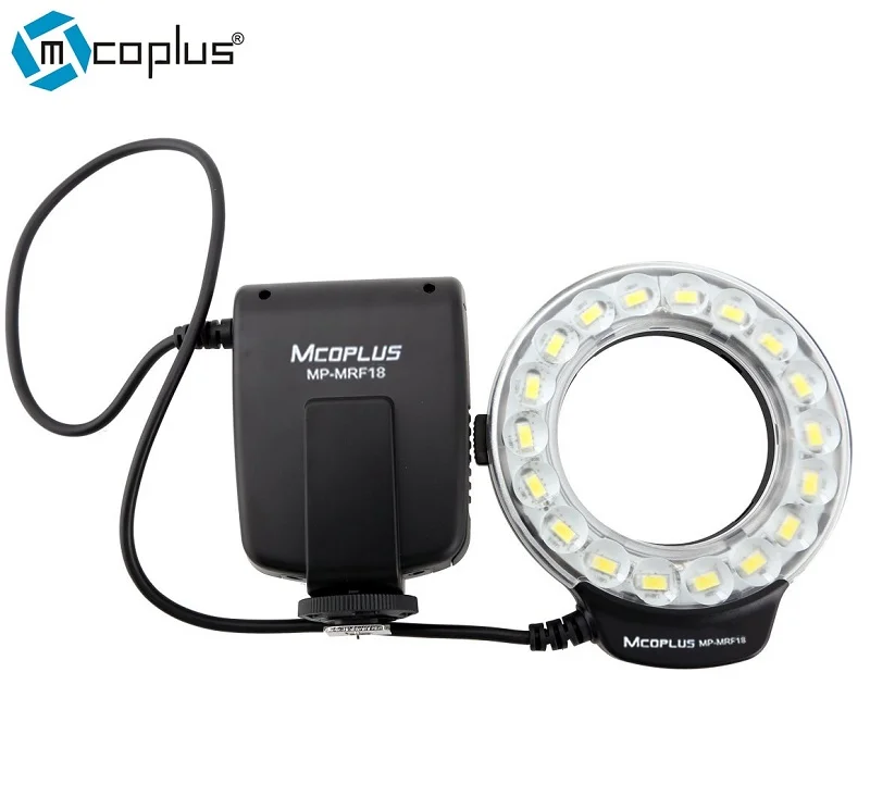 Mcoplus MP-MRF18 светодиодная Макросъемка для Canon EOS 5D Mark II III 6D 7D 50D 60D 70D 450D 500D 550D 600D 1100D T5i T4i