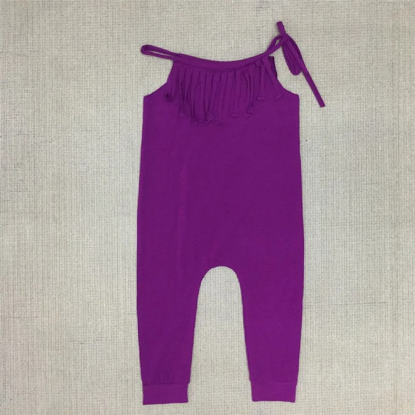 Детский однотонный хлопковый комбинезон с кисточками для девочек|jumpsuit newborn|romper