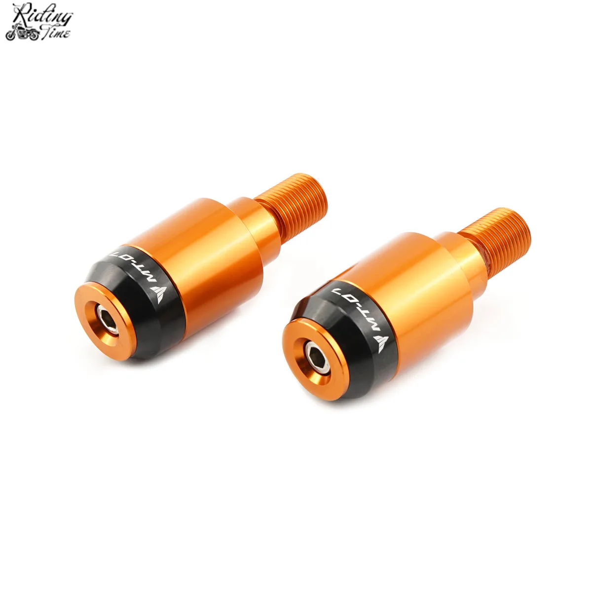 Orange Motorcycle Handlebar Caps Grips Ends For Yamaha MT07 MT 07 FZ07 FZ 07 Handle Bar Ends Cap Grip End - Цвет: Orange