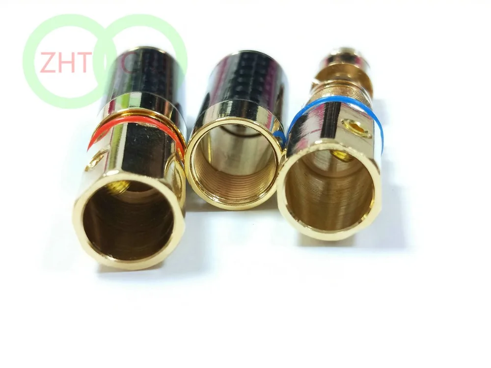 100 шт. Медный позолоченный разъем RCA аудиофильный штекер припой сделай