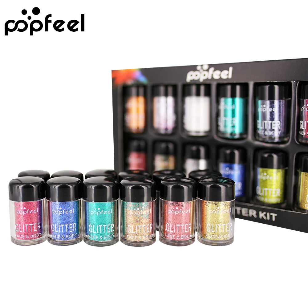 Popfeel 12 шт. металлические блестящие тени для век Пудра макияжа мерцающий красочный