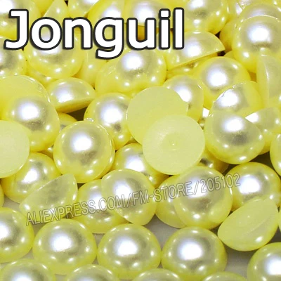 Желтая полукруглая бусина Jonguil разные размеры 2 мм 3 4 5 6 8 12 имитация АБС пластика
