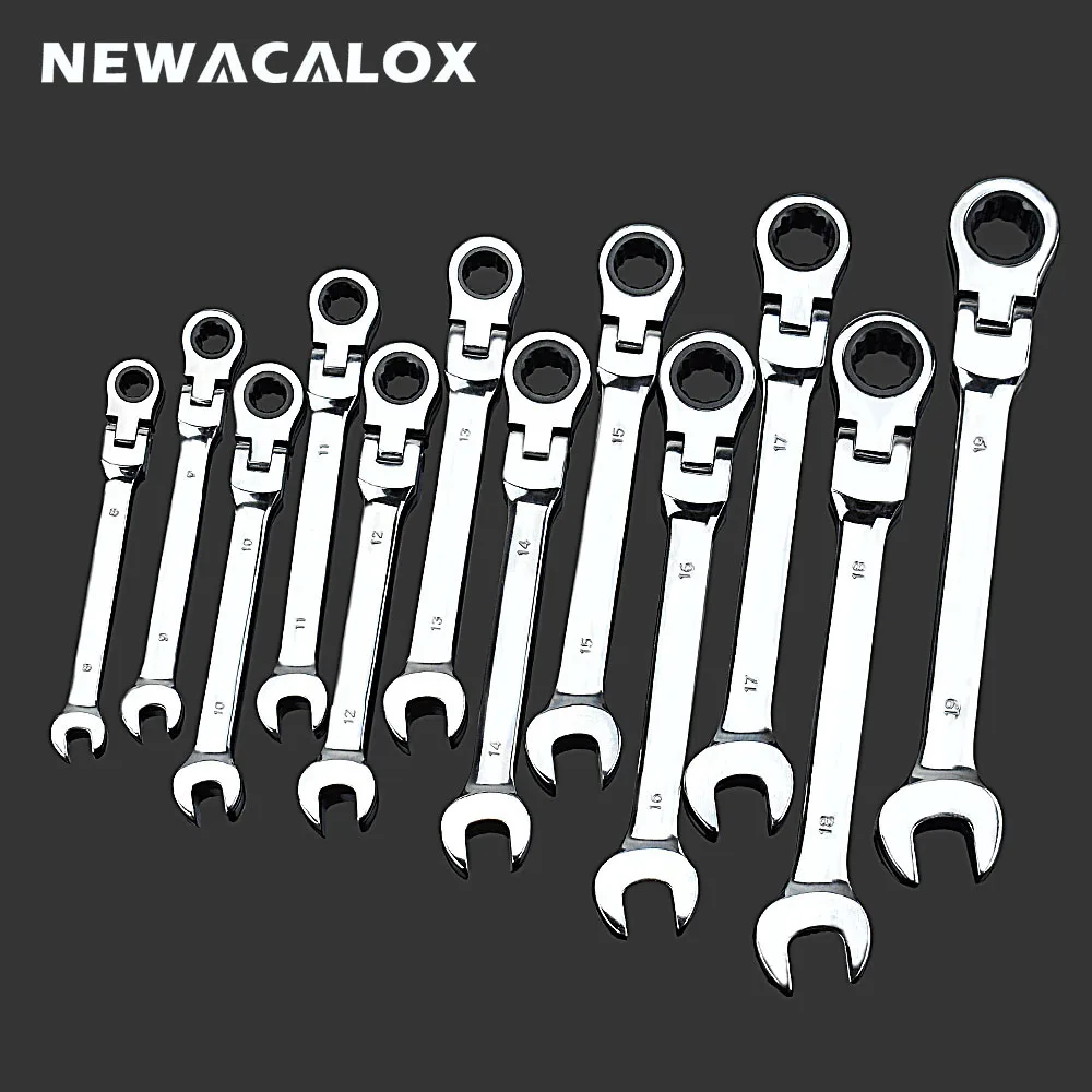 Mirror Type Wrench NEWACALOX 12 шт./лот комбинированный динамометрический ключ набор ключей с гибкой головкой трещотка гаечный ключ универсальный Зубчатый редуктор кольцо набор инструментов гаечный ключ - Цвет: Mirror Type Wrench