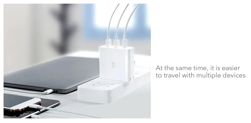 Новейший Xiaomi ZMI USB зарядное устройство 65 Вт 3 порта для Android iOS переключатель умный выход тип-c 45 Вт USB-A 20 Вт Быстрая зарядка с usb-кабелем