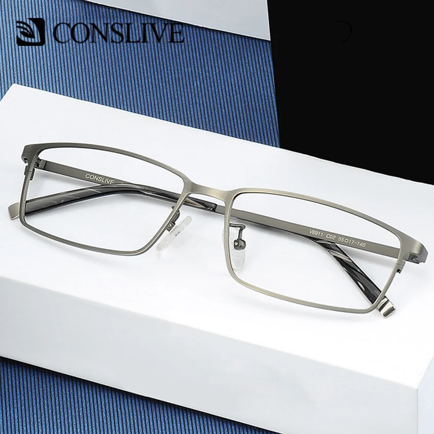 

Титановая оптическая оправа для глаз, Мужские квадратные очки для близорукости, прогрессивные очки, мужские Мультифокальные оправы V8911