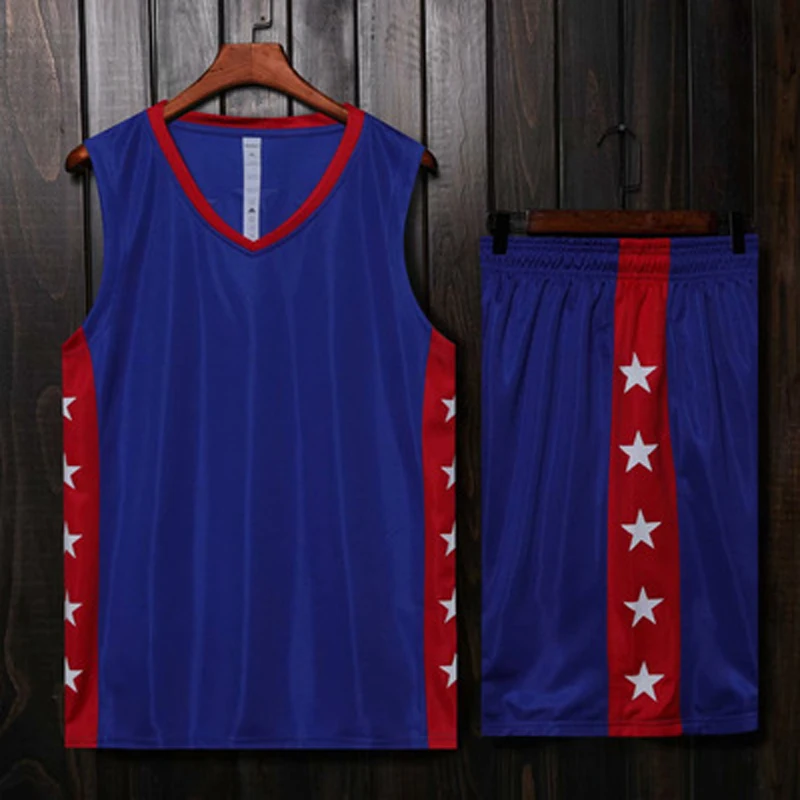 Blank basketball jersey &amp shorts training suit men Sleeveless Running sportswear uniform |