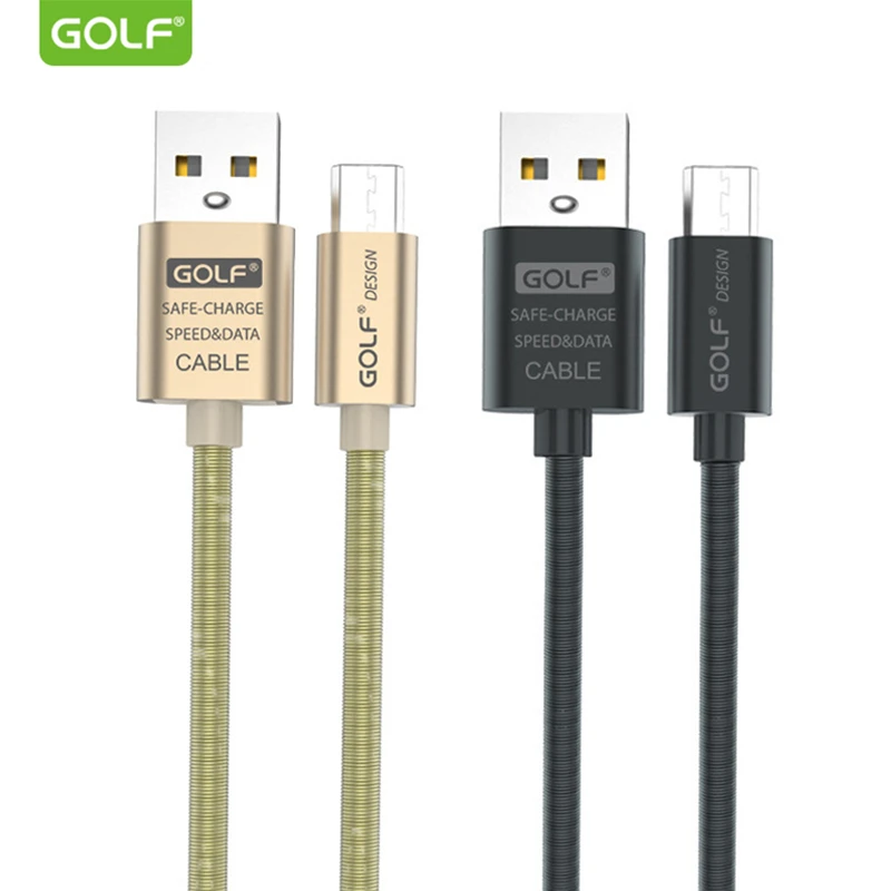 GOLF 1 м металлическая пружина Micro USB зарядное устройство для синхронизации данных