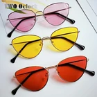 Солнцезащитные очки TWO Oclock женские, кошачий глаз, тонированные цветные линзы, винтажные, 2018, женские очки, красные, UV400, солнцезащитные очки 8A1747