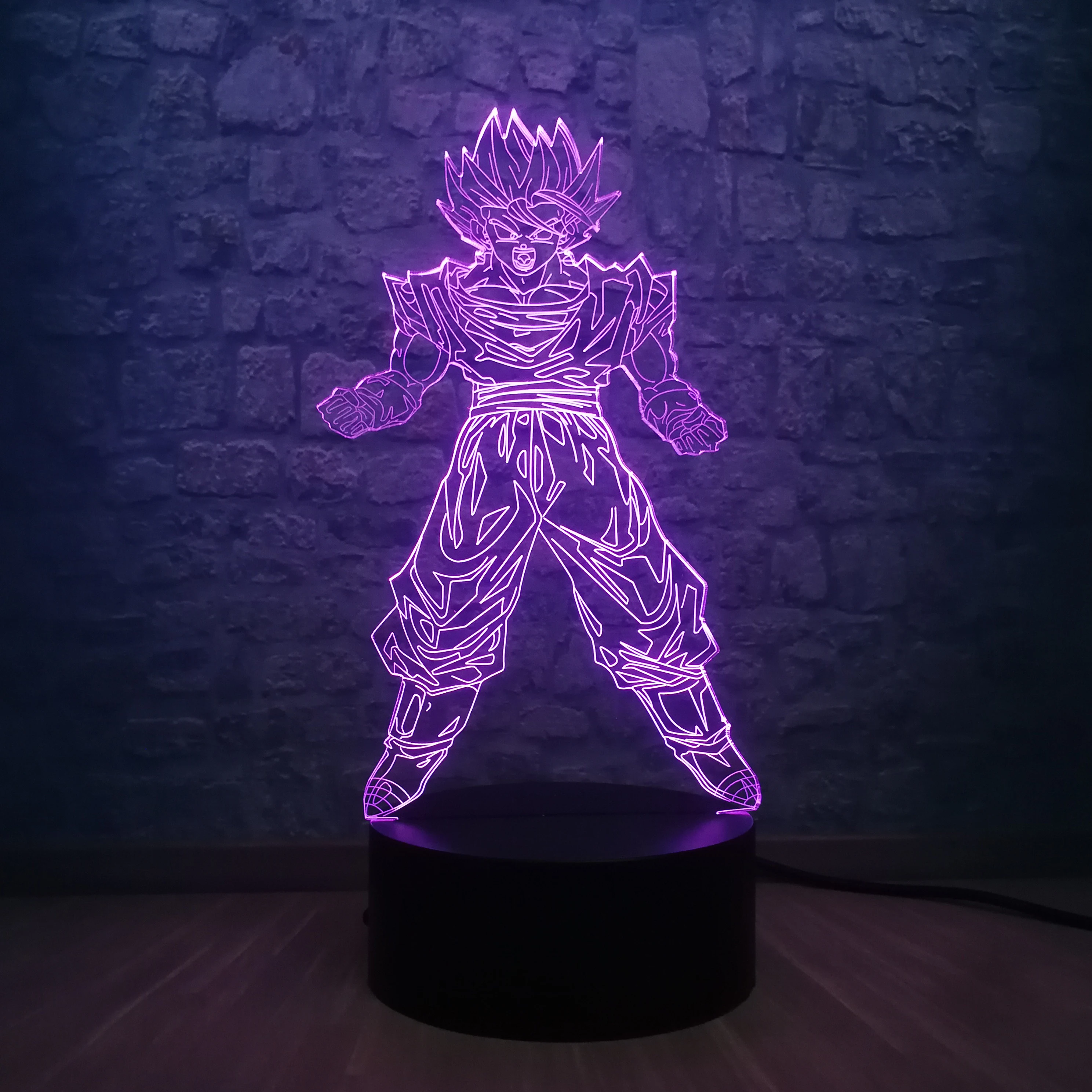 3D настольная лампа Dragon Ball Z Сон Гоку прочность бомбы светодиодный детский Ночной