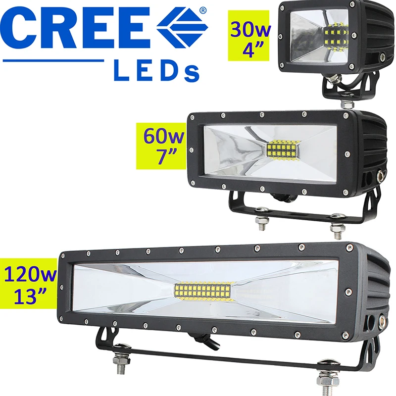 

30w 60w 120w Rectangular Led Work Light Flood Barra Led Driving Light Bar 12v 24v Offroad Lamp Mining Truck 4x4 Off Road Atv Utv