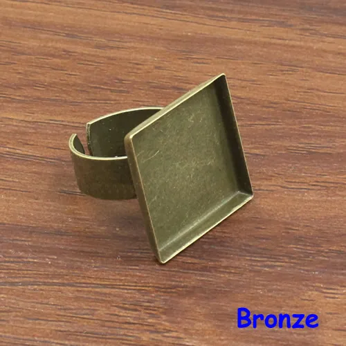 Подходит: 20 мм кольцо металлическое квадратное пустое оправы Безель пустая