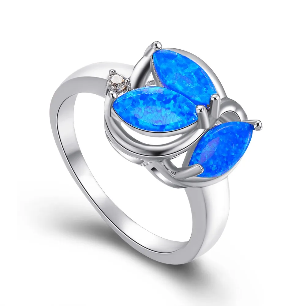 

Vintage in Fashion Jewelry Blue Fire Opal With 925 Sterling Silver Rings for woman RP0006