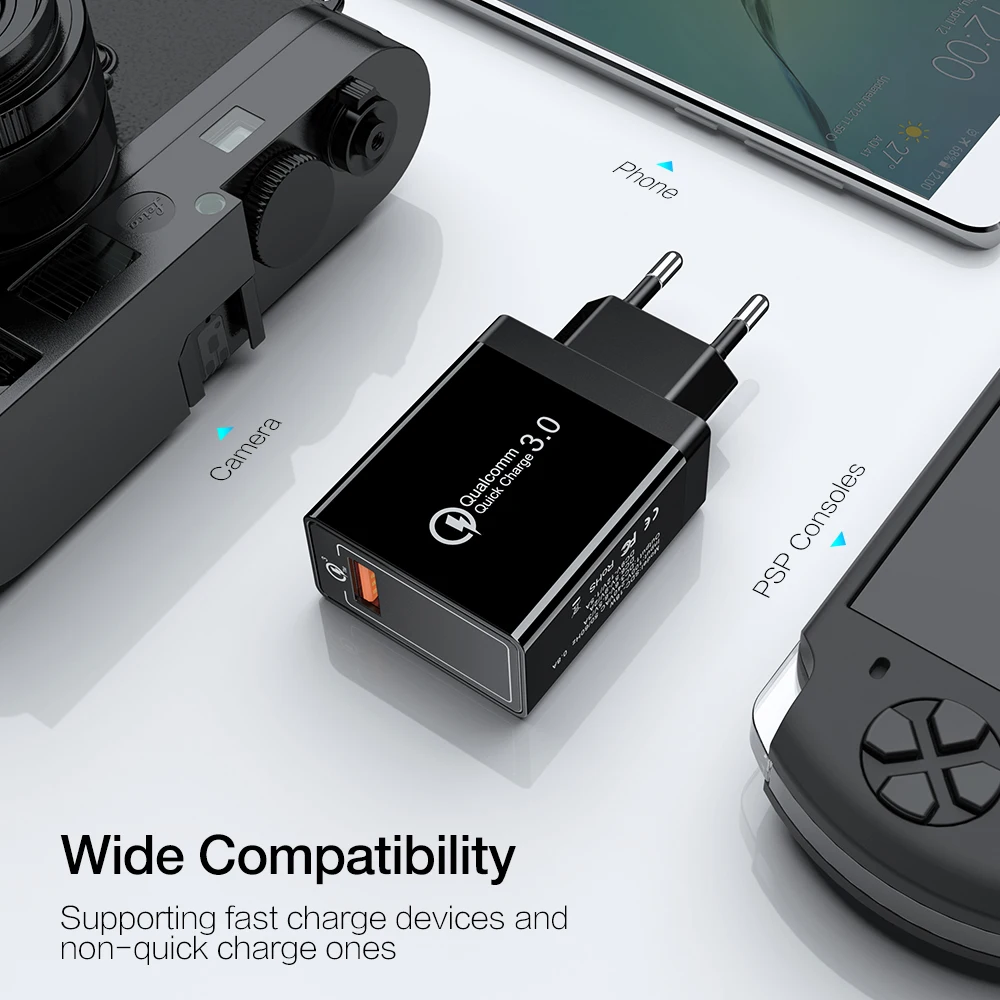 Сетевое зарядное устройство RAXFLY с поддержкой быстрой зарядки USB 3 0 18 Вт |
