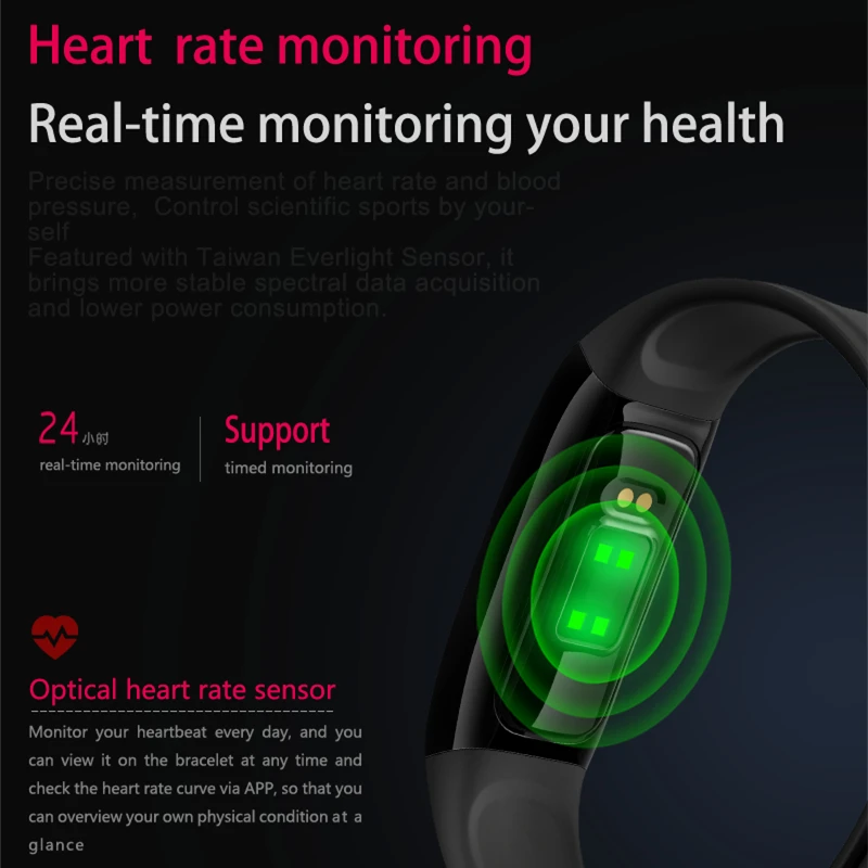 Новый ristband монитор сердечного ритма шагомер фитнес трекер d.w.l C7S Smart Bluetooth