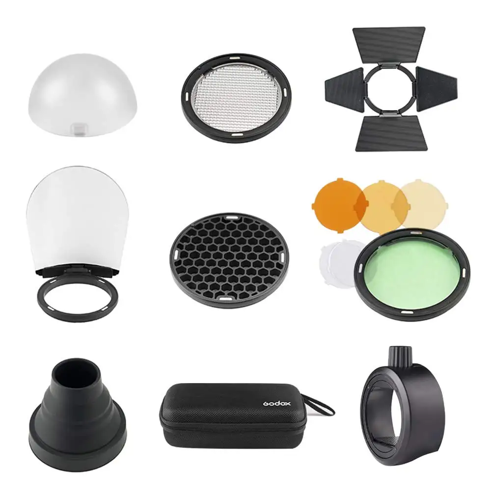 В наличии Godox S-R1 с AK-R1 вспышки Speedlight адаптер двери сарая Snoot Цветной фильтр