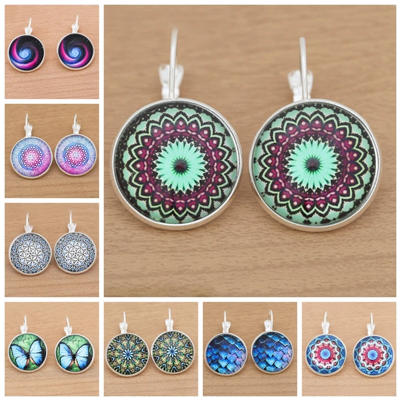 Женские этнические висячие серьги Boho модные круглые золотого и серебряного