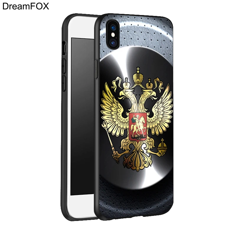 DREAMFOX L233 черный мягкий силиконовый чехол из ТПУ с эмблемой флага России для Apple iPhone