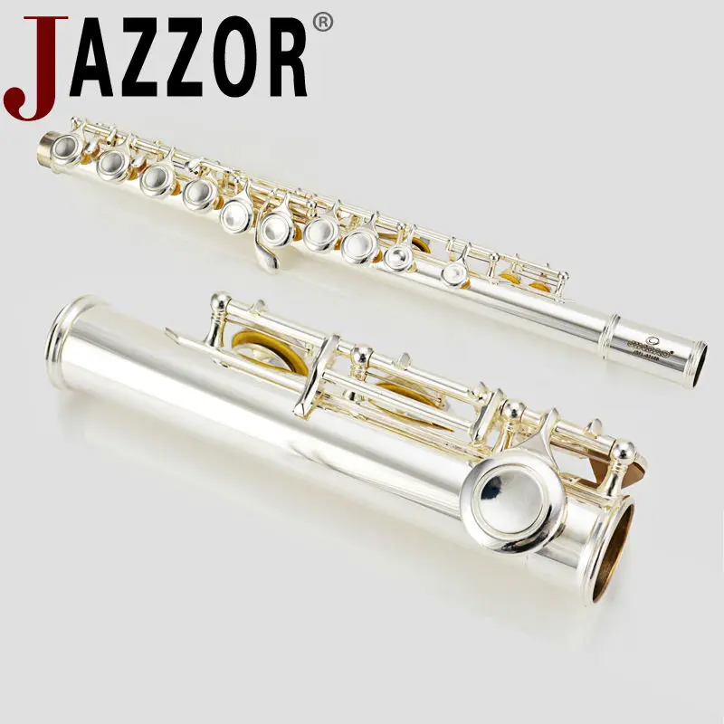 JAZZOR флейта JBFL 6248S C плоский 16 с закрытым отверстием белый медный посеребренный