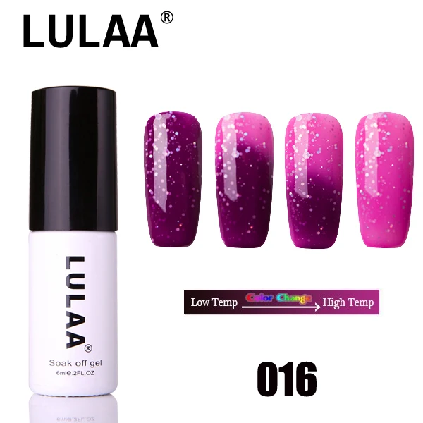 Lulaa новейший 6 мл температурный Гель-лак измененный цвет замачиваемый УФ-и светодиодный Гель-лак для ногтей длительный прочный ноготь лак 3 в 1 градиентный цвет - Цвет: 016