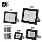 Светодиодный прожектор RGB 10 Вт 20 Вт 30 Вт 50 Вт, светодиодный водонепроницаемый отражатель с изменением цвета, уличный Точечный светильник 220 В, Лампа для проектора