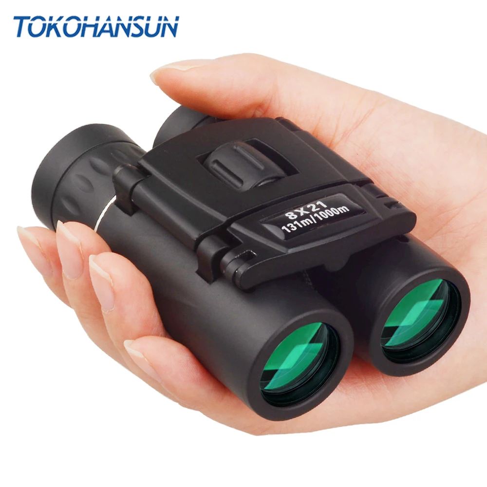 TOKOHANSUN HD 8x21 компактный зум бинокль Long Range 3000 м складной мощный мини телескоп BAK4