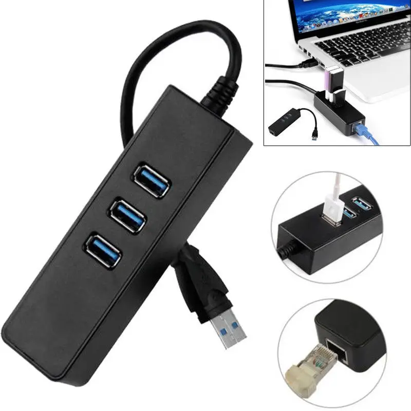 Хаб Basix USB Ethernet 3 0 к RJ45 10/100 Мбит/с для Chromebook MacBook Mac Pro адаптер Сетевая карта