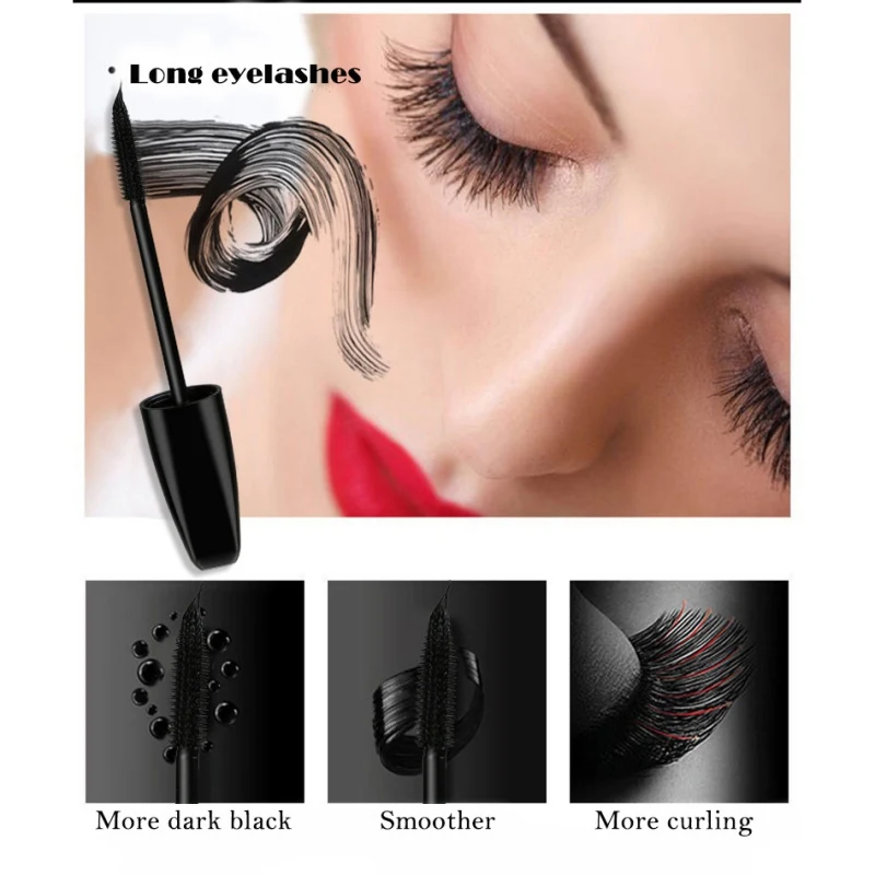 4D шелковое волокно ресниц тушь водостойкая для наращивания черные утолщающие