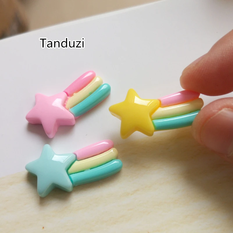 Tanduzi 20 шт радужные кабошоны для скрапбукинга Diy Звезда Радуга телефона украшение