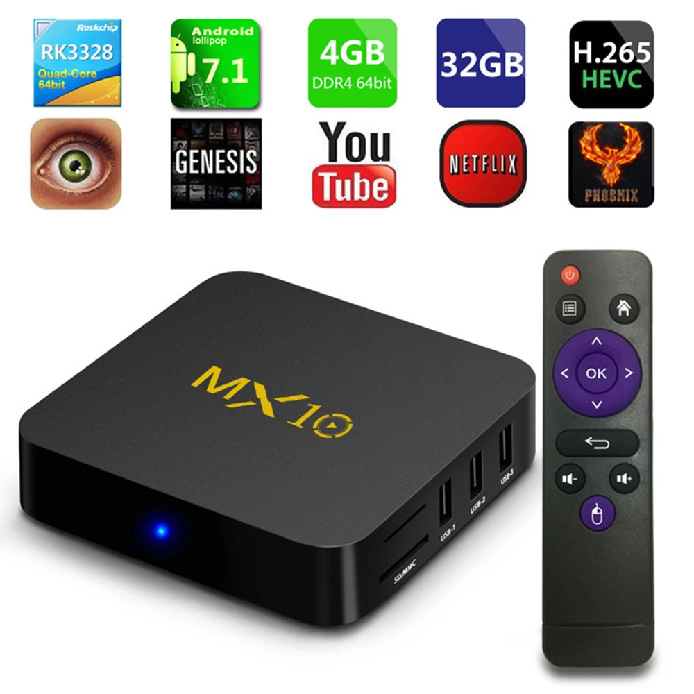 Мини ТВ бокс смарт приставка HDR 4K Android tv 7 1 Box wifi 4 ГБ 32 Google Cast Netflix IP
