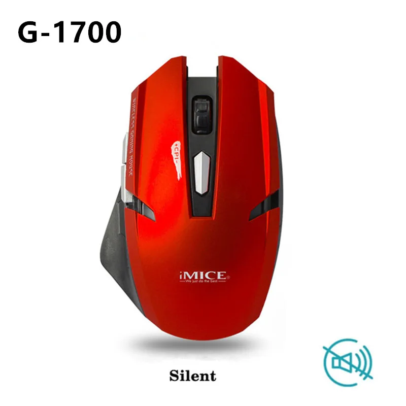 Silent red IMice, беспроводная мышь, бесшумная компьютерная мышь, 2,4 ГГц, 1600 dpi, эргономичная, Mause, бесшумная USB мышь для ПК, бесшумная беспроводная мышь для ноутбука - Цвет: Silent red