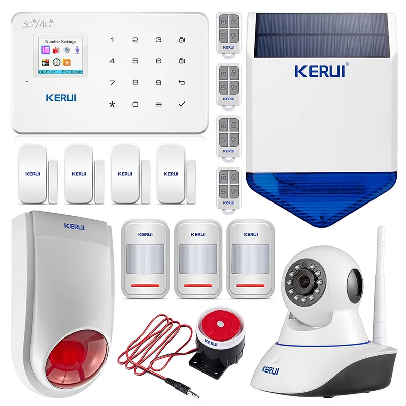 kit 3 KERUI G183 WCDMA 3g 1,7 дюймов TFT цветной экран дисплей сигнализация s Беспроводная GSM домашняя охранная сигнализация наборы - Цвет: kit 3