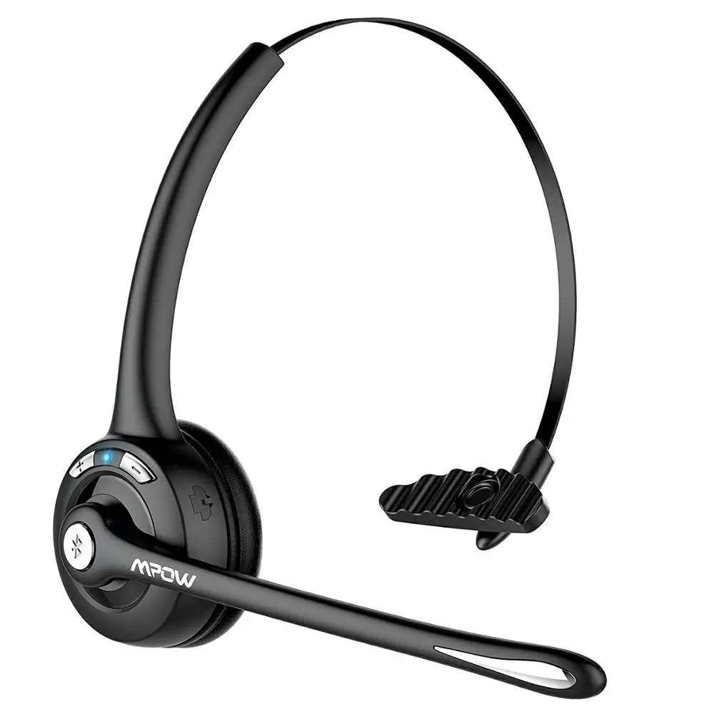 silver Mpow Pro Наушники обновлены MBH15 через голову беспроводная Bluetooth гарнитура с микрофоном для водителя грузовика колл-центра офиса сотового телефона - Цвет: silver