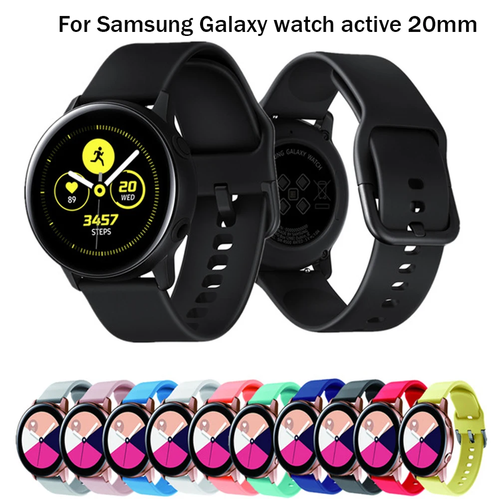 Ремешок силиконовый для смарт часов Galaxy watch active оригинальный спортивный сменный