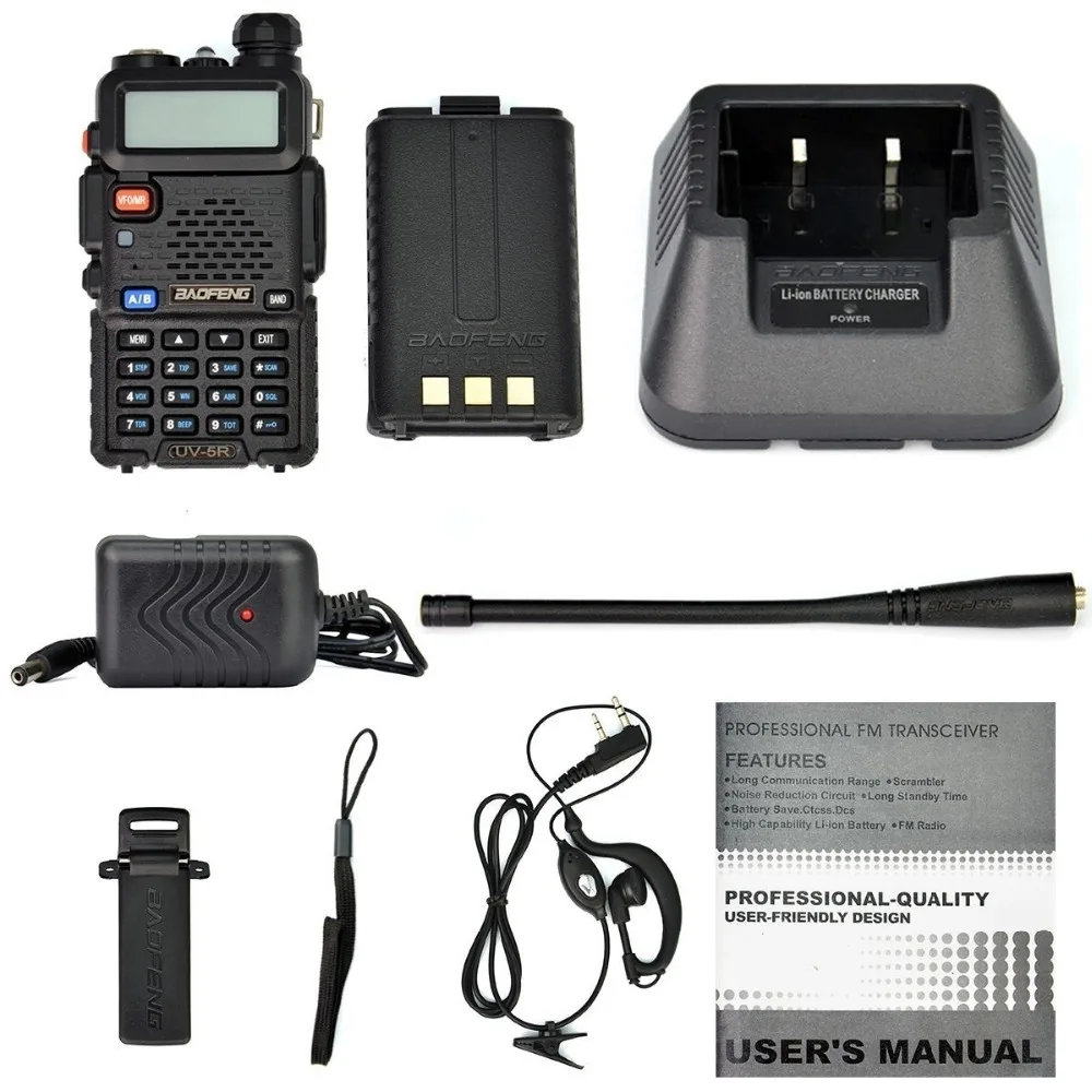 Baofeng UV-5R Walkie taklie трансивер 5 Вт УКВ двухдиапазонный переносной радио 136-174/400-520 мГц HM