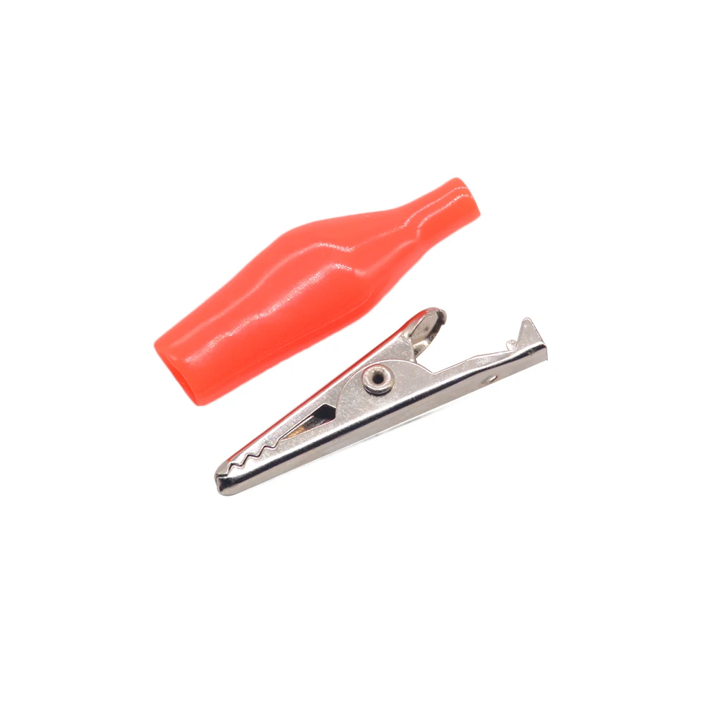 10 Pcs/ lots Medium Insulation Boot Metal Alligator Clip Electric Test 35MM Lead colorful small crocodile clip Color random |