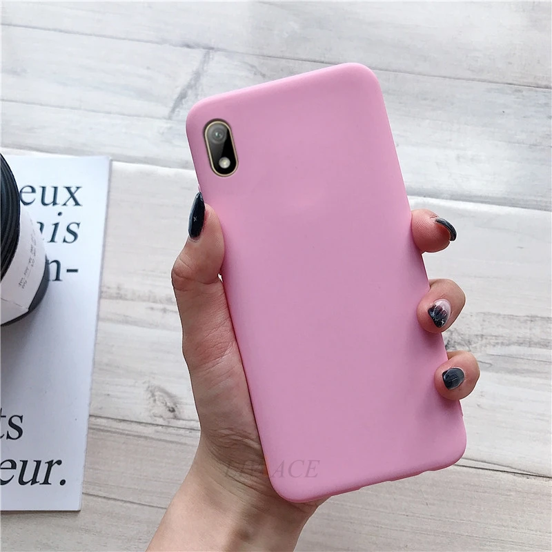 Силиконовый чехол ярких цветов для huawei y5, матовая милая мягкая задняя крышка из ТПУ для huawei honor 8s 8c, чехол - Цвет: deep pink