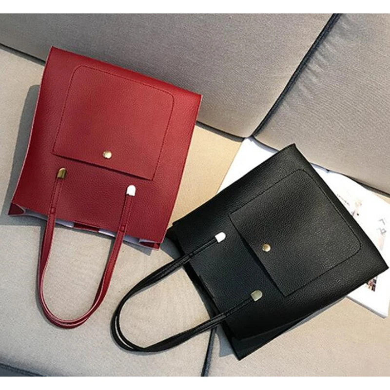 2 шт./компл. из искусственной кожи Для женщин сумки натуральной модные большие