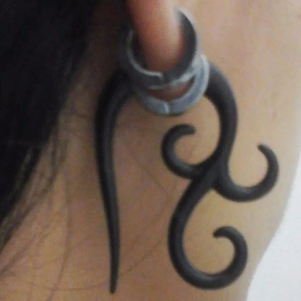 1 пара черные акриловые спиральные ушные пробки Поддельные Носилки серьги