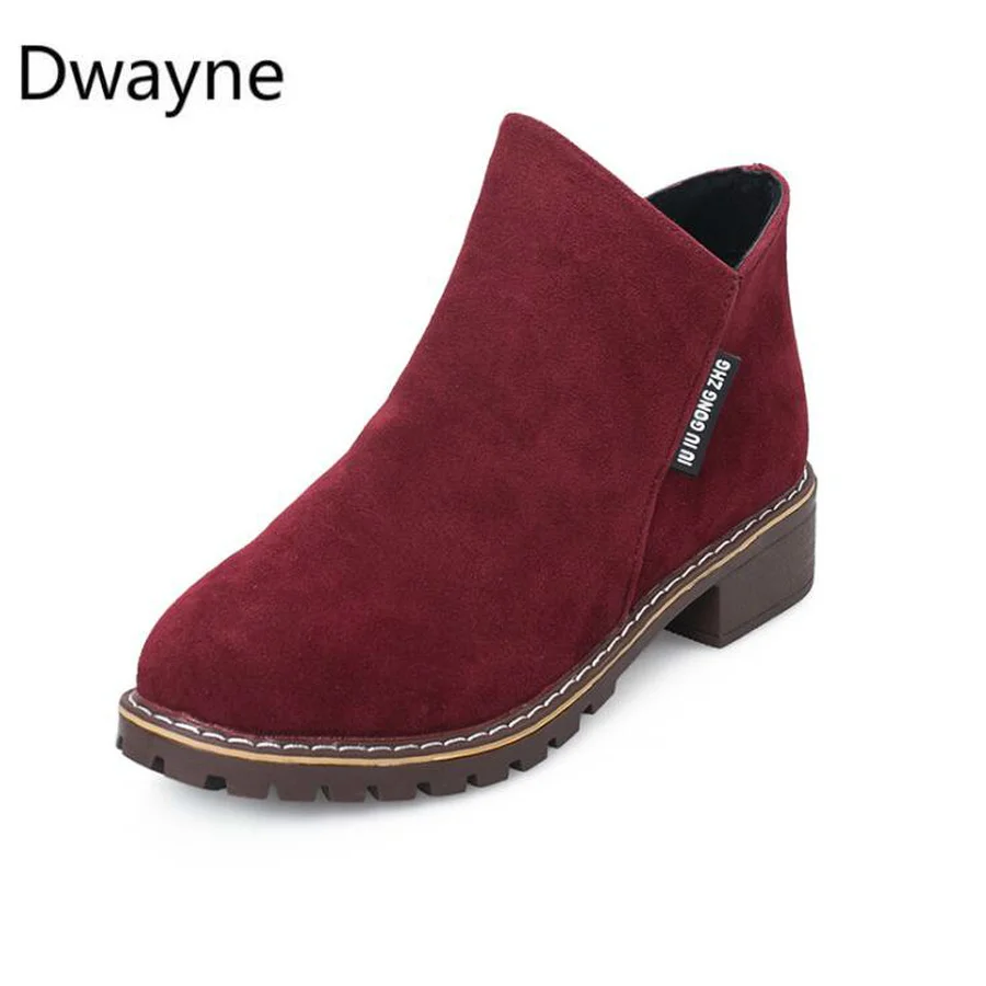 Dwayne/ г. Новые осенне-зимние женские ботинки замшевые женские тонкие ботинки женские ботильоны Туфли-оксфорды на плоской подошве zapatos mujer, Размеры 35-40
