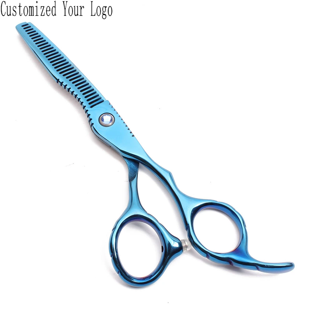 6 &quotнастроить логотип синие нержавеющие ножницы для собак профессиональные
