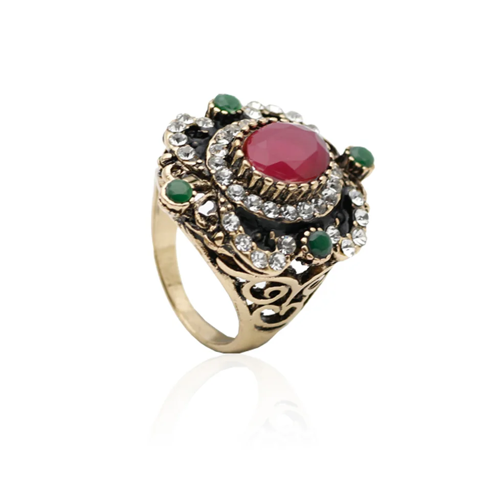 Новое индийское женское Винтажное кольцо старинное Золотое с цветком ювелирное