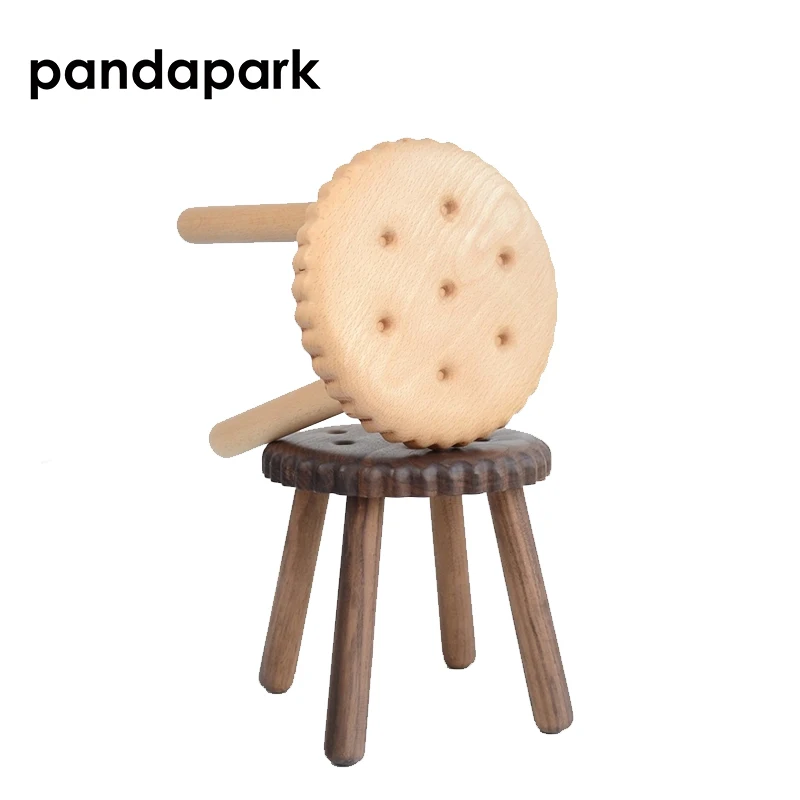 

Pandapark твердая креативная деревянная искусственная табуретка черный орех детская буковая деревянная Веселая мультяшная круглая табуретка ...