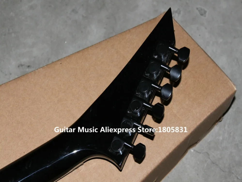 Оптовая продажа гитары черная электрическая гитара 24 лада высокого качества OEM